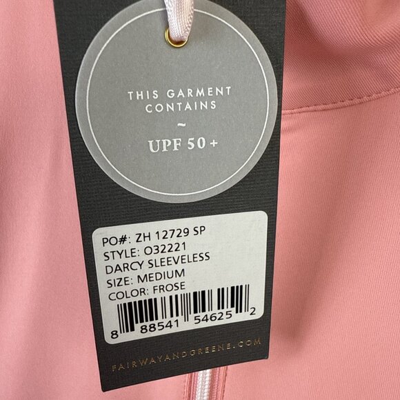 New W/ Logo Fairway & Greene Darcy Sleeveless Polo Womens Size M Frose MSRP $118 - Picture 4 of 13